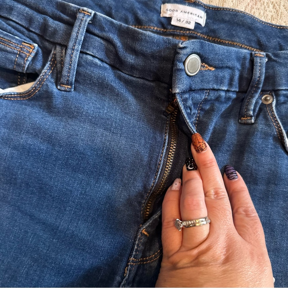Good American good legs straight blue jeans - Picture 5 of 10